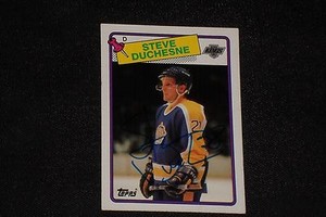 STEVE DUCHESNE 1988-89 TOPPS SIGNED AUTOGRAPHED CARD #182 LA KINGS