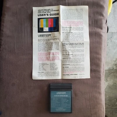 VIDEOSOFT COLOR BAR GENERATOR CART/W MANUAL FOR ATARI 2600 *EXTREMELY RARE * - Image 1 of 4
