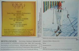 Imagen 22 Huberty Olympia 1972 15 km esquí de fondo Lundbäck Suecia Simaschev Formo - Imagen 1 de 1