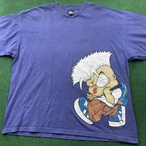 Vintage NO RULES Shirt Mens 3XL Blue 90S Y2K Grunge Emo Cyber Punk Goth Tee USA - Picture 1 of 9