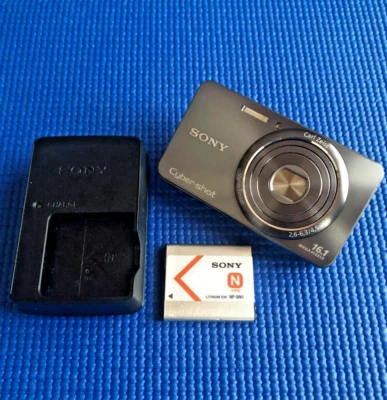 Sony Cyber shot DSC-W570 16.1MP 5x Compact Digital Camera Silver F/S From Japan - Image 1 of 4