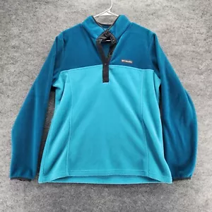 Columbia Sweatshirt Womens Large Blue Long Sleeve Quarter Zip - Picture 1 of 7