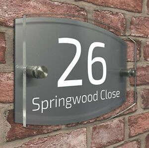 Contemporary House Sign Plaque Door Number 1 - 999 Personalised Name Plate