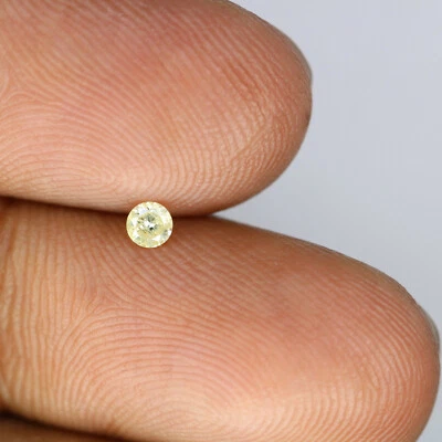 0.11 CT Light Yellow Diamond | Round Solitaire Stone for Engagement Ring - Image 1 of 4