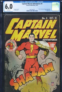 CAPTAIN MARVEL ADVENTURE #4 - CGC-6.0, WP - Copertina classica - Golden Age - Foto 1 di 3