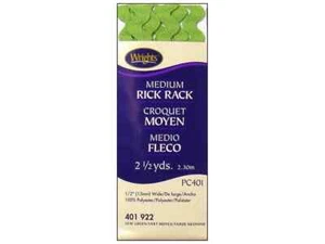 Wrights Rick Rack Medium 2 1/2 yd. Leaf Green 5 packs - Picture 1 of 1