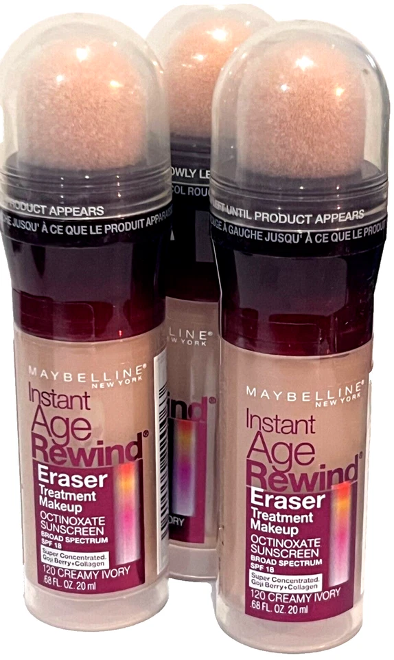 MAYBELLINE МГНОВЕННЫЙ ВОЗРАСТ ПЕРЕМОТКА ЛАСТИК ЛЕЧЕНИЕ МАКИЯЖ 120 КРЕМОВЫЙ СЛОНОВОЙ КОСТИ 3 МАКИЯЖ - Изображение 1 из 1