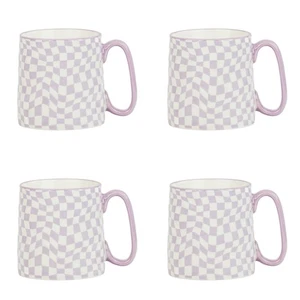 Bella Tasse, lila kariert, 4er Set - Bild 1 von 4
