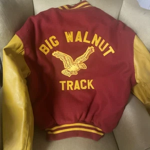 Chaqueta universitaria Big Walnut High School Coach años 60 Sunbury Ohio Coach roja - Imagen 1 de 4
