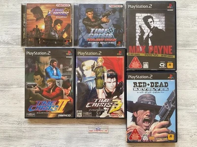 SONY PS 1 2 Time Crisis 2 3 & Project Titan & Max Payne & Red Dead Revolver set - Image 1 of 4