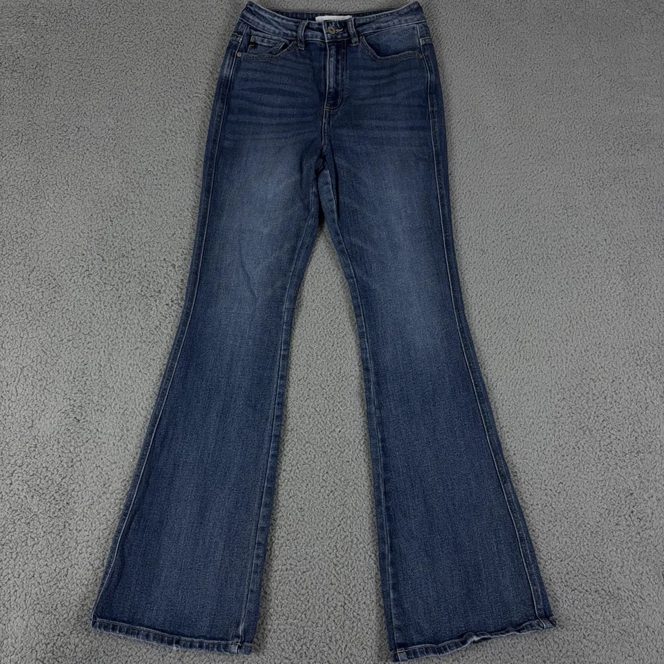 YMI Jeans Juniors 7/28 Blue Flare Medium Wash Mid Rise Denim Casual Stretch - Image 1 of 4