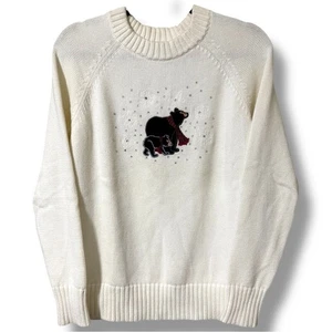 Artigiani donna taglia piccola maglia maglione orsetti con sciarpe borchiate Natale - Foto 1 di 10