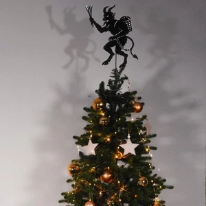 Soulchen Krampus Christmas Tree Topper 7.9 Inch Metal Black Gothic Krampus Tr... - Picture 1 of 8