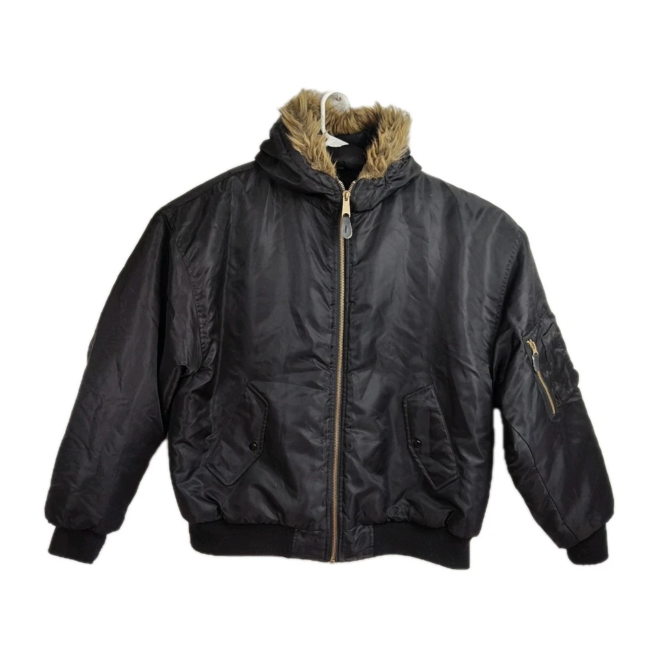 Arizona Jean Co. Chaqueta Bomber Para Hombre Talla L Negra Cremallera Completa Con Capucha Aislada Foto 1 de 4