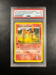 Pokemon Gym Heroes #61 - Blaine's Charmander - GEM Mint - 1st Edition - PSA 10! - Picture 1 of 4