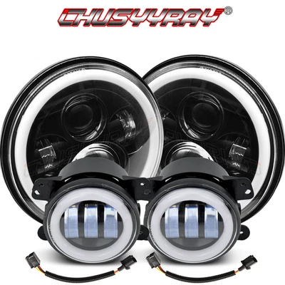 For Hummer H2 H3T 2006-2010 Combo DOT 7'' LED Headlights 4 inch Fog Lights Kits - Image 1 of 4