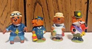 Menge 4 Playschool Richard Scarry Figuren 1976 Mrs & Sgt Murphy Bürgermeister Fuchs & Hund - Bild 1 von 6