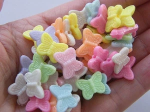 400 Schmetterling Perlen zufällig gemischt Acryl BB567 - Bild 1 von 4