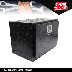 24" Aluminum Tool Box for Truck Trailer Pickup Storage Underbody Toolbox Black - Picture 1 of 9