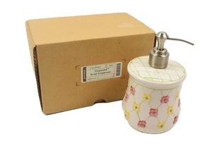 NEW LONGABERGER DOGWOOD BATHROOM POTTERY SOAP DISPENSER NIB - Picture 1 of 11