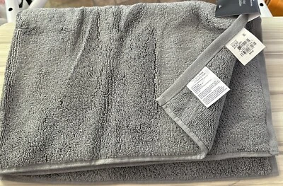 Hudson Park Collection 浴垫 100% 埃及棉圈 21x34 英寸 蓝灰色 🦋 — 第 1/2 张图片