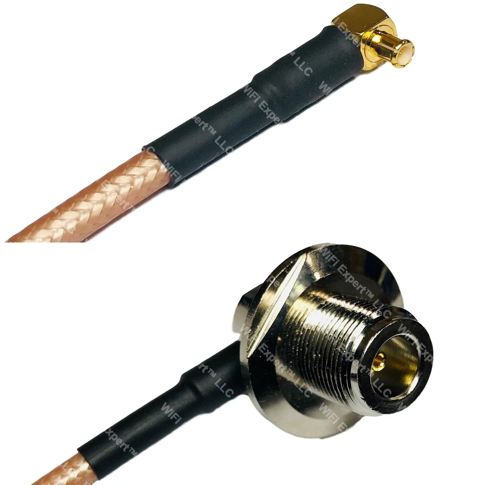 RG400 MCX MALE ANGLE to N Female Bulkhead Angle RF Cable FAST-SHIP LOT - Image 1 of 1