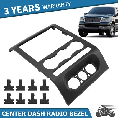 Ajuste para 04-08 Ford F150 Panel de ajuste central de tablero Radio Panel de bisel envolvente Negro Foto 1 de 4