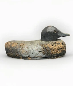 Antique Early Carved Cork Duck Decoy With Glass Eyes - Picture 1 of 7