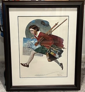 Norman Rockwell “Wet Paint" (Collotype) Pencil Signed & Num. #80/200- 1973 - Picture 1 of 16