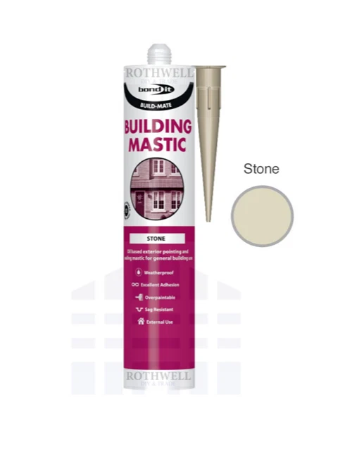 BondIt Building Mastic Silicone Sealant Build-Mate Exterior Pointing Stone 310ml - Image 1 of 1