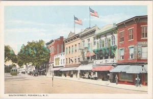 Peekskill Nueva York - frentes de tienda en South Street - carrito de postal - Imagen 1 de 2
