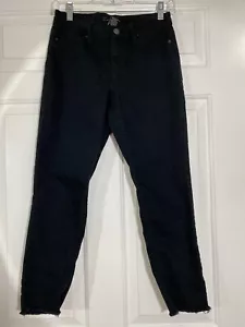 Pantalones de mezclilla para mujer talla 26/3 Cred NY negros tiro medio ajustados - Imagen 1 de 7