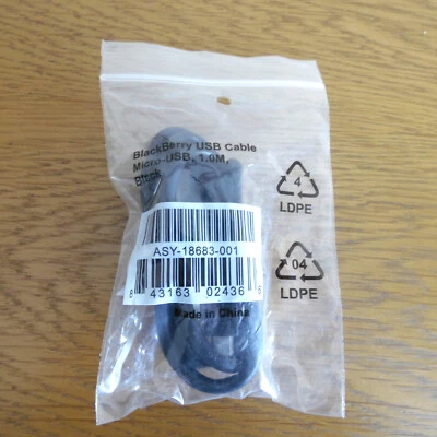 Blackberry USB Cable Micro USB 1.0m Black Genuine - Image 1 of 3