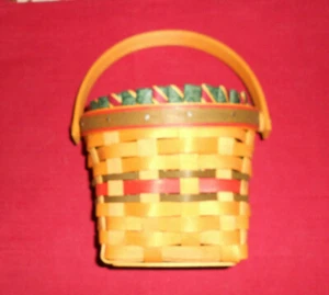 Longaberger 1998 SM GLAD TIDINGS  BKT & LINER ~CLASSIC!   A+ COND!   BIN!  SALE! - Picture 1 of 5