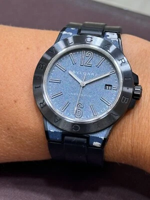Reloj Bvlgari Magnesio Azul DG 41 SMC Automático Fecha Hombre 41mm Hecho en Suiza Foto 1 de 4
