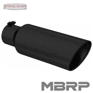 MBRP BLACK DIESEL EXHAUST TIP 4" INLET 6" OUTLET 18" LONG ROLLED END T5130BLK - Picture 1 of 4