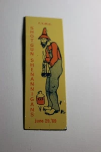 ORG. metal June 29, 1969 Shotgun Shenannigans R.V.M.C. car dash badge plaque - Picture 1 of 2