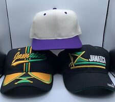 JAMAICA Hat Lot (3 ball caps): 2 Jamaica Hats + Blank Hat - New And Used