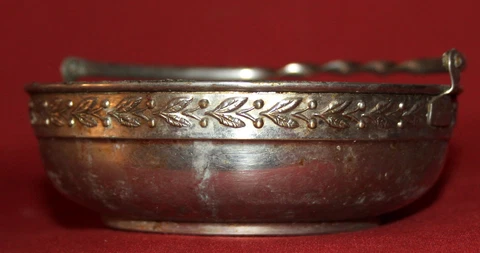 Antique Art Deco ornate metal basket Cover