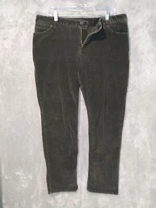 J Jill Pants Womens 16 Petite Green Corduroy Slim Leg Mid Rise Stretch - Picture 1 of 11