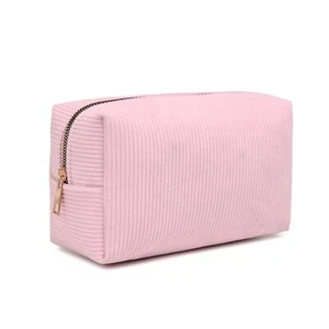 Large Makeup Bag, Cosmetic Travel Bag Capacity Corduroy Toiletry Bag Organize... - Picture 1 of 7