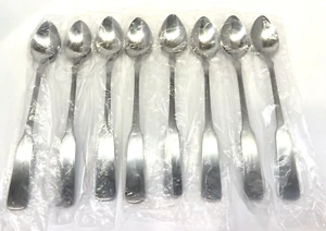 8 NUOVI cucchiaini da tè in acciaio inox coloniali Stanley Roberts Rogers VECCHI BOSTON NOS - Foto 1 di 6