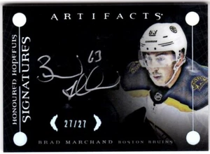 2019-20 Artifacts Honoured Hopefuls Signatures #HHSBM Brad Marchand #27/27 - Picture 1 of 2
