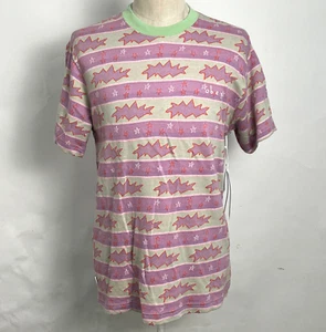 Obey Men's Knit T-Shirt Snap Green Fig Size M NWT Shepard Fairey Stars - Picture 1 of 3
