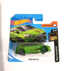 Hot Wheels Ford Focus RS 2016 Green Mattel Nightburnerz Turbo Hatch - Picture 1 of 7