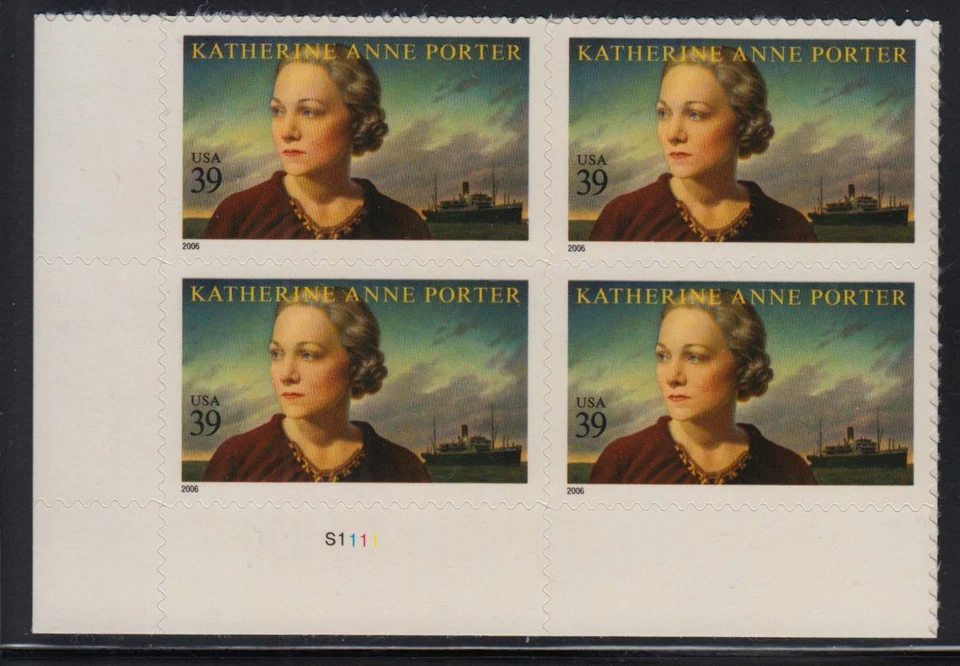 2006 Katherine Anne Porter author Sc 4030 MNH plate block of 4 position LL - Image 1 of 1