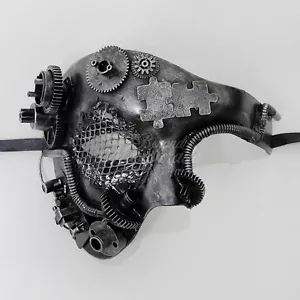 Steampunk Phantom Theater Maskerade Maske für Männer - metallic silber (M39021) - Bild 1 von 4
