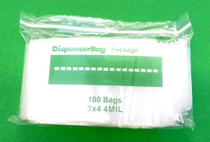 4mil Reloc Zippit 3x4 Bags Clear Reclosable Thick Heavy Duty Bags 3"x4" 100 Pcs - Picture 1 of 4