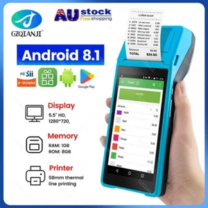 Handheld POS Android PDA Terminal with Touch 3G Wifi Bluetooth Thermal Printers - Picture 1 of 9