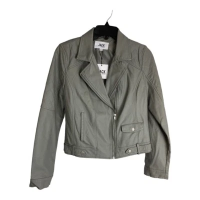 Jack by BB Dakota женская куртка для взрослых маленький серый искусственной кожи длинным рукавом новый - Изображение 1 из 4